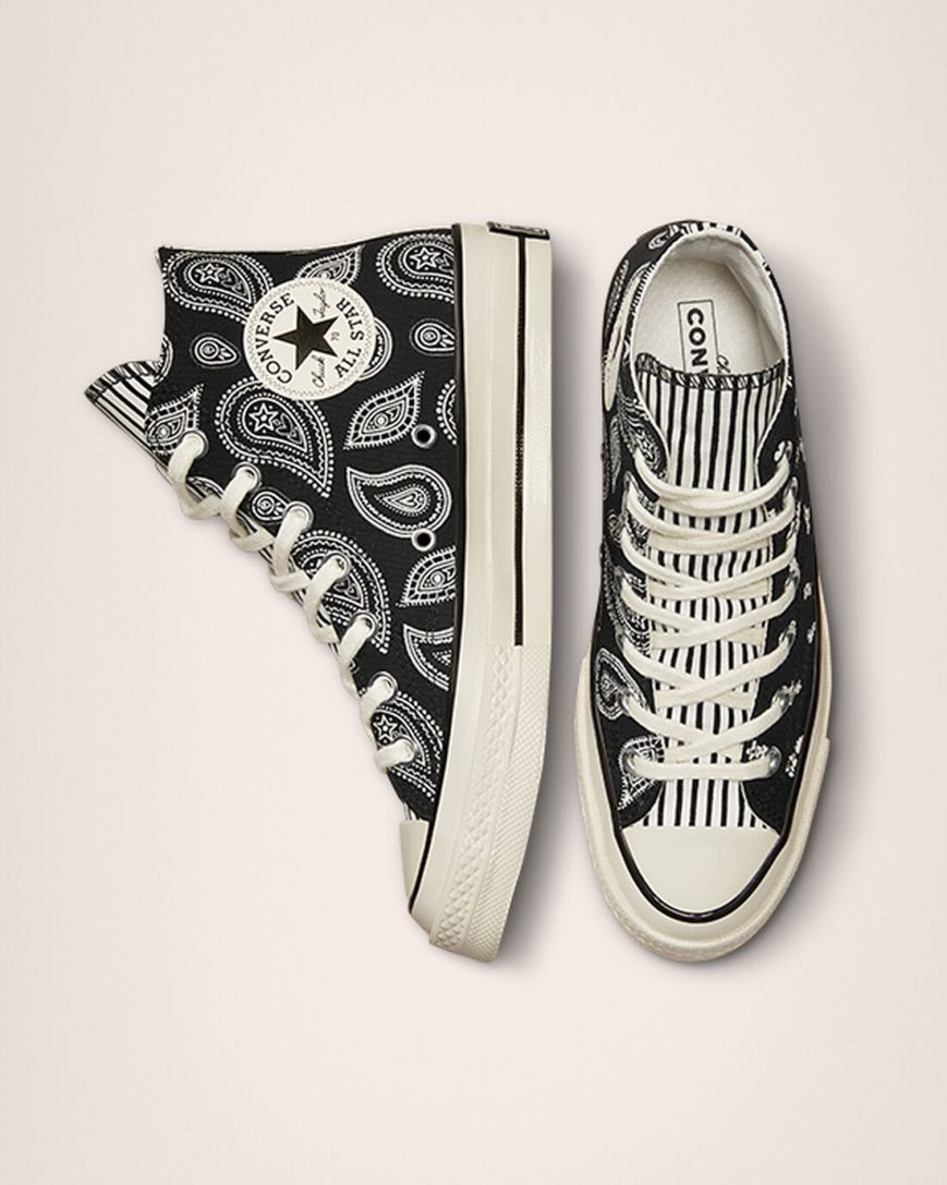 Zapatillas Altas Converse Chuck 70 Paisley Mujer Negras | PE PE57L4